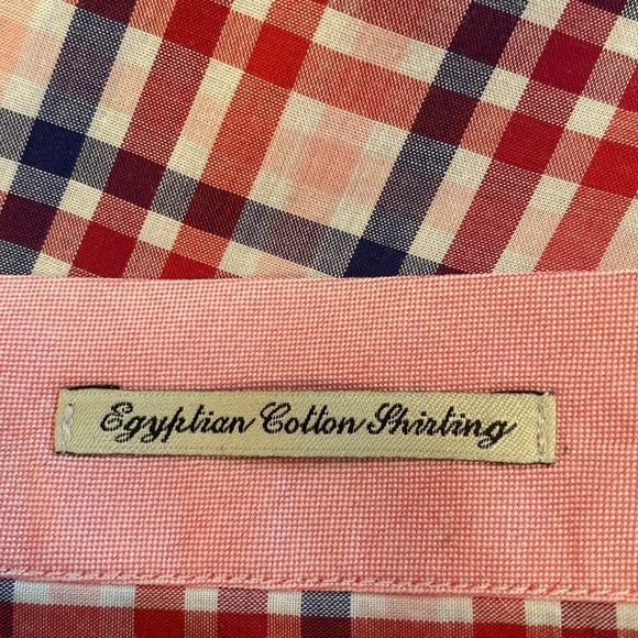 Ted Baker Archive Egyptian Cotton Button Down Pink Plaid Flip Cuff Shirt 16.5 - Picture 4 of 10